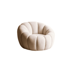 Sillón Beige Tejido 100% Poliéster con Estructura de Madera 92x89x61 cm