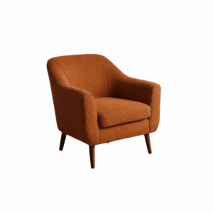 Sillón Terracota Tejido Poliéster y Madera 74x68x76 cm, Cojín Desenfundable