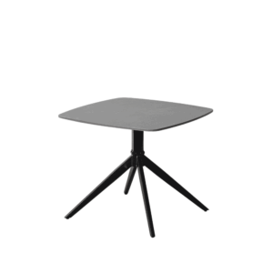 Mesa de Centro de Piedra Sinterizada Imitación Mármol Negro 60x60x50 cm con Patas de Hierro