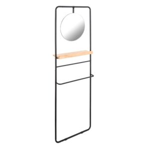 Perchero Espejo Industrial Negro-Natural 56,9x15x171,9 cm con Anclajes