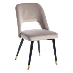 Silla de Tejido 100% Poliéster Plata, 46x46,5x83 cm, Patas de Acero