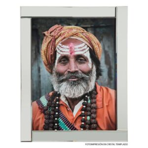 Cuadro Multicolor de Cristal con Marco de Espejo - 75 x 2 x 95 cm