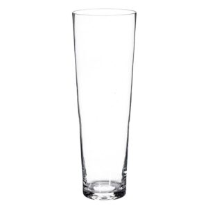 Jarrón Cónico de Cristal Transparente 17x17x50 cm