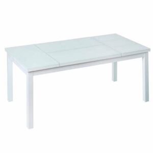 Mesa de Centro Abatible Agnes | Aluminio Blanco para Exterior - 120 cm