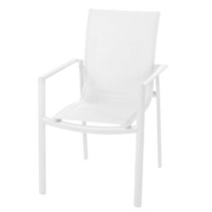 Silla de Terraza Apilable Stella | Aluminio Lacado Blanco