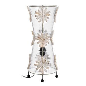 Lámpara de Mesa Natural de Fibra con Capiz 20x20x50 cm E27