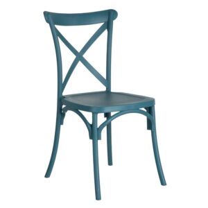 Silla Apilable Azul de Polipropileno 48,5x43x91 cm para Exterior