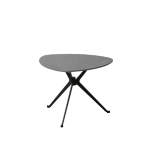 Mesa de Centro de Piedra Sinterizada Imitación Mármol Negro 60x60x45 cm con Patas de Hierro