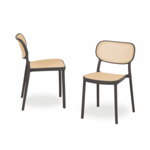 Pack de 2 Sillas Kyle Beige y Gris Oscuro de Polipropileno - Diseño Moderno y Apilable para Interiores y Exteriores