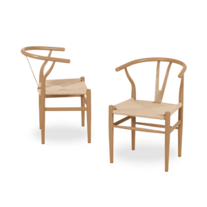 Pack de 2 Sillas de Metal Austin 75 cm - Diseño Moderno y Ergonómico con Estructura de Madera Natural y Asiento de Fibra de Papel