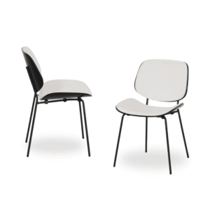 Pack de 2 Sillas Modernas Owen Blancas para Salón y Comedor - Diseño Minimalista y Confort Ergonomico 80 cm