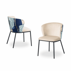 Pack de 2 Sillas Elijah Verde y Beige con Patas de Metal - Diseño Moderno y Confortable para Comedor y Oficina, 77 cm de Altura