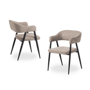 Pack de 2 Sillas Jonas Taupe de Tela con Patas de Metal - Diseño Moderno y Ergonómico para tu Hogar