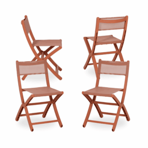 Pack de 4 Sillas Plegables Terracota para Exteriores - Comodidad y Estilo Belmar, Ideal para Jardín y Terraza