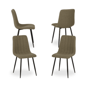 Pack de 4 Sillas Verdes de Tejido y Metal Thalric - Elegancia y Comodidad para tu Salón (88 cm)