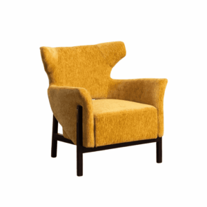 Sillón Mostaza Tejido 100% Poliéster y Madera de Caucho 73x72x77 cm