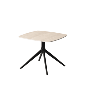 Mesa de Centro de Piedra Sinterizada Travertino 60x60x50 cm con Patas de Hierro Negro