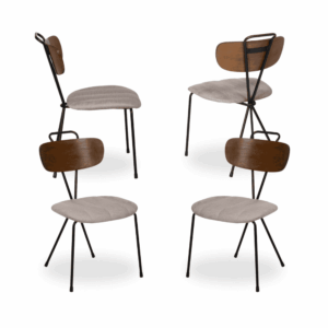 Pack de 4 Sillas Beige Dawson - Diseño Moderno y Ergonómico para Comedor y Sala de Estar, Alta Calidad y Comodidad