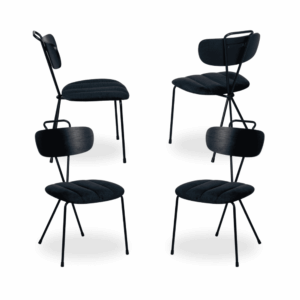 Pack de 4 Sillas Modernas Azules Shane - Diseño Elegante y Confortable para Comedores y Salones
