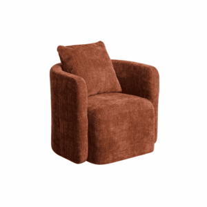 Sillón Giratorio Teja Tejido 100% Poliéster - Estructura Madera y Hierro 76x70x84 cm