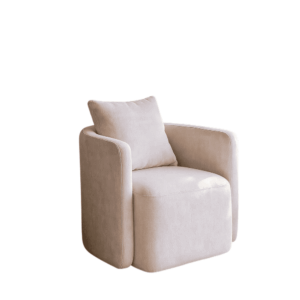 Sillón Giratorio Beige Tejido 100% Poliéster - Medidas 76x70x84 cm