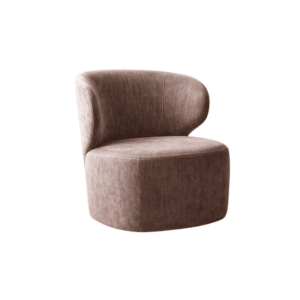 Sillón Giratorio Taupe Tejido 100% Poliéster - Estructura Madera y Hierro 73x68x74 cm