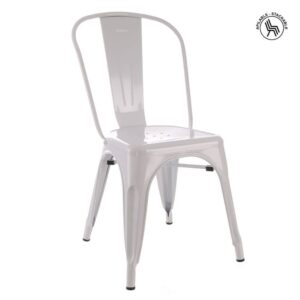 Silla Industrial de Metal Blanca DALLAS 45x52,5x85 cm