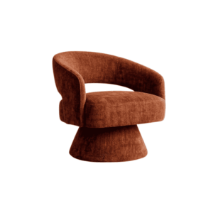 Sillón Giratorio Teja Tejido 100% Poliéster - Estructura Madera y Hierro 71x68x72 cm