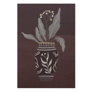 Cuadro de Impresión Lienzo Jarrón-Flores 80x3,8x120 cm con Anillas