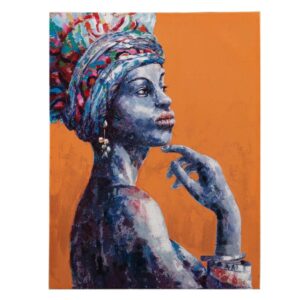 Pintura Africana en Lienzo 75x3,5x100 cm - Marco de Poliestireno, Pintado a Mano