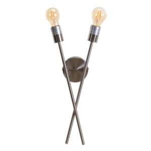 Aplique de Pared de Hierro Color Plata 18x10x45 cm E14 220V