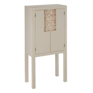 Armario Taupe de 130 cm con Cajones y Lejas Interiores - Mueble de DM para Almacenamiento Elegante y Funcional