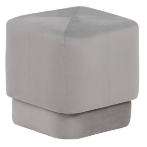 Puf Terciopeleo Gris 40x40x40 cm - Estructura de Madera y Tejido 100% Poliéster