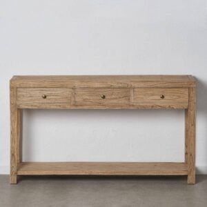 Consola de Madera Natural Paulonia y DM con Ratán 90 cm - Elegante y Funcional para Entradas y Salones