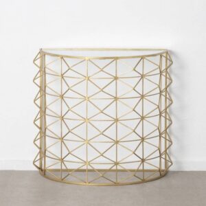 Consola de Hierro y Cristal Oro 98x51x89 cm