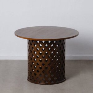 Mesa Comedor Natural de Madera de Abeto y MDF 100x100x76 cm