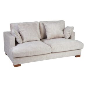 Sofá 2 plazas beige de tela para salón amplio – 190 x 120 x 91 cm