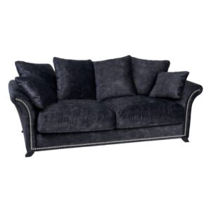 Sofá 3 plazas gris oscuro de tela para salón moderno – 228 x 97 x 100 cm