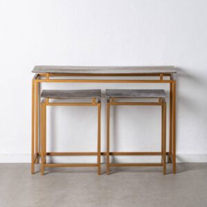 Consola de Metal Oro-Plata 109x38,1x78,7 cm S/3