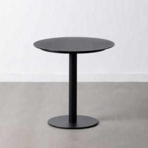 Mesa Auxiliar Negra de Cristal Templado y Metal 60x60x60 cm