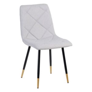 Silla de Tejido Gris Claro con Patas de Acero 45x50x86 cm