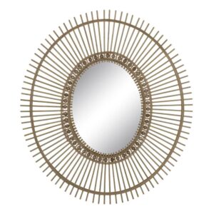 Espejo de Bambu Natural 83x95 cm con Arandela para Colgar