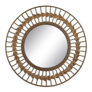 Espejo de Bambu Natural 80x3 cm con Arandela y Diámetro 42,5 cm