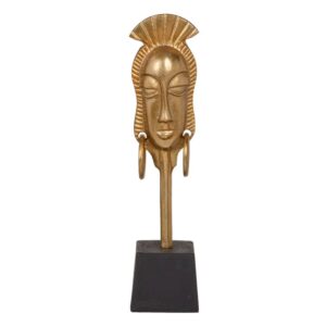Figura Africana de Aluminio Oro-Negro 11x10,5x46 cm