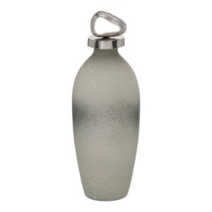 Botella Decorativa de Aluminio y Cristal Gris-Plata 12x12x36 cm