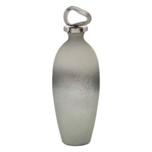 Botella Decorativa de Aluminio y Cristal Gris-Plata 15x15x46 cm