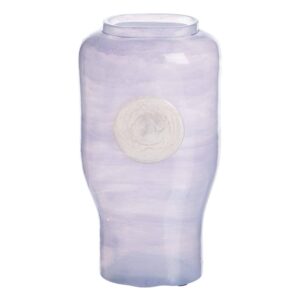 Jarrón de Cristal Azul-Blanco 12x9x25 cm Decoración