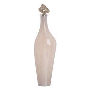 Botella Decorativa de Cristal Crema-Oro 15x12x56 cm
