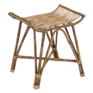 Taburete de Fibra Natural para Salón - Diseño Rústico y Sostenible, Altura de Asiento 44 cm, Ideal para Espacios Modernos y Acogedores