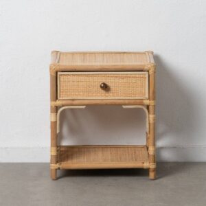 Mesita Natural de Ratán 45x35x50 cm con Cajón 39x12 cm